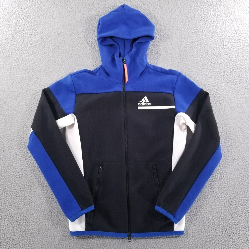 Adidas ZNE Hoodie Jacket Mens XS Blue Black Full Zip Athletic Track Training